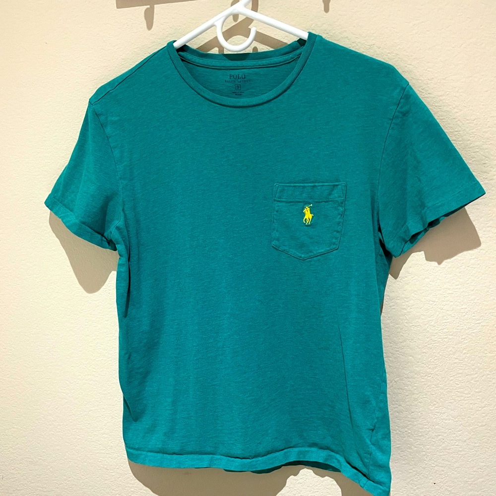 Ralph Lauren Polo short sleeve blue t-shirt with front pocket, size small